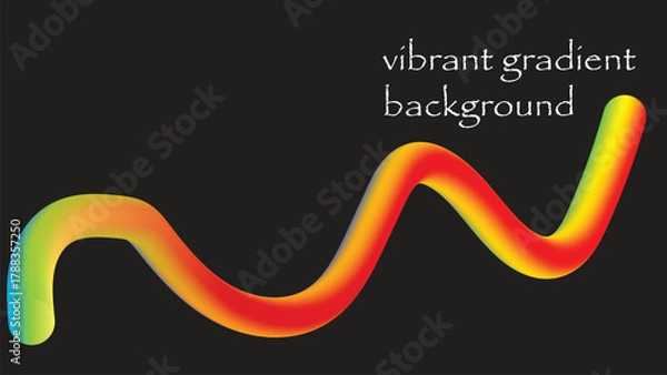 Obraz Abstract vibrant gradient wavy tube on