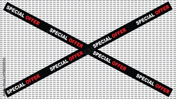 Obraz Special offer tape crossing over a textured background