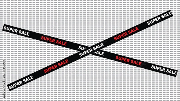 Obraz Super sale banners crossing over a grey grid background