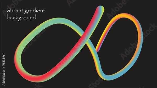 Obraz Vibrant gradient abstract shape on