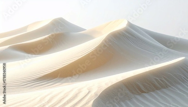 Obraz Stunning aerial view of desert dunes under soft sunlight with textured sand and a serene atmosphere