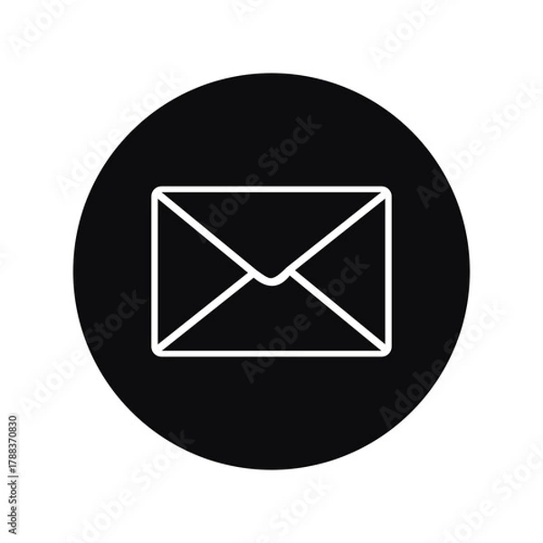 Fototapeta Email icon: A minimalist illustration of an email icon, perfect for web or print design.