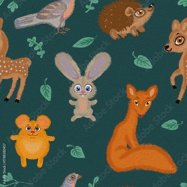 Fototapeta seamless pattern with animals