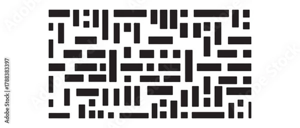 Obraz Abstract geometric pattern of black rectangles and squares on a white background