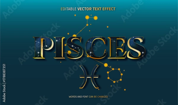 Obraz pisces editable text effect