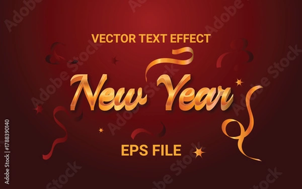 Obraz New Year 3D Editable Text Effect