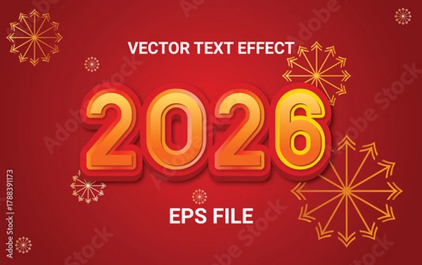 Obraz 2026 Colorful vector text effect