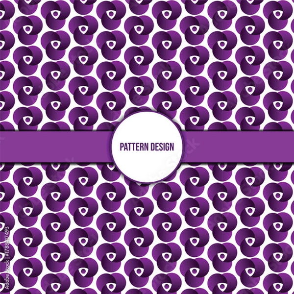 Fototapeta Seamless purple floral pattern background with abstract modern design elements