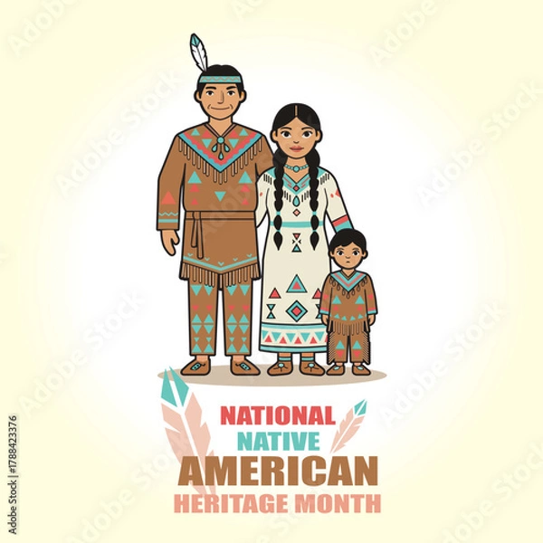 Obraz Celebrate Native American Heritage Month with pride honoring Indigenous culture, traditions, art, history, and community through storytelling, symbolism, and unity across generations.