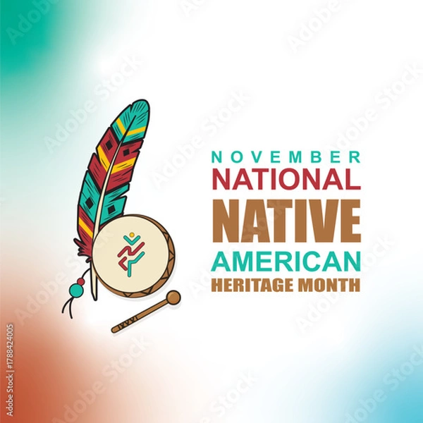 Obraz Celebrate Native American Heritage Month with pride honoring Indigenous culture, traditions, art, history, and community through storytelling, symbolism, and unity across generations.