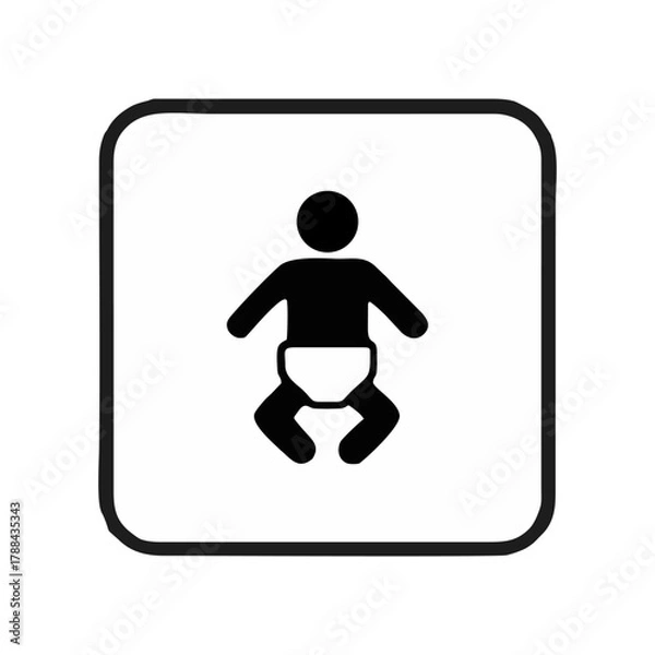 Obraz Toilet icon set. WC sign. Washroom, male, female, unisex accessible, baby changing table room, shower, handicap.         Public bathroom pictogram.  