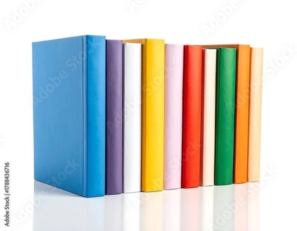 Fototapeta Row of colorful hardback books (2)