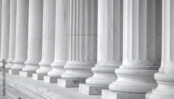 Fototapeta Rows of white marble columns