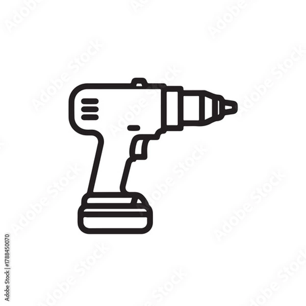 Obraz Cordless electric drill, a tool for construction and diy projects