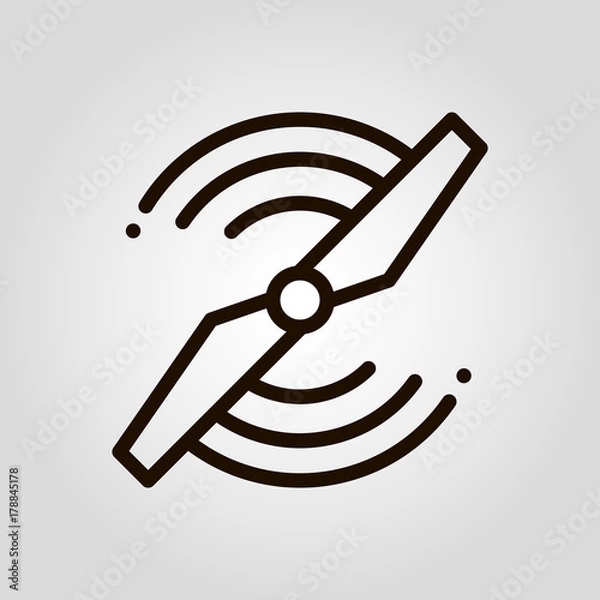Fototapeta  Flying drone isolated flat vector icon