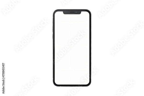 Fototapeta Sleek frameless smartphone with blank display screen, perfect for showcasing your app designs, web pages, mobile games, or product demos with modern appeal