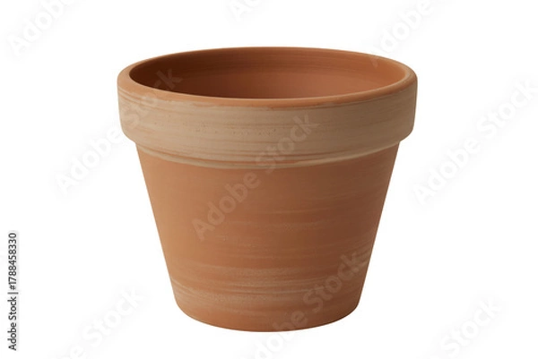 Fototapeta Classic terracotta pot ready for vibrant blooms, perfect for spring gardening projects and stylish home decor displays, adding rustic charm to any space