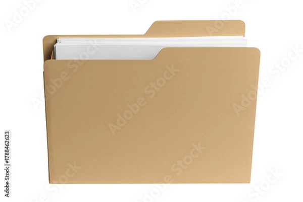 Fototapeta Tan file folder holding important documents, perfect for business presentations, reports, and organized paperwork, ideal for project management.