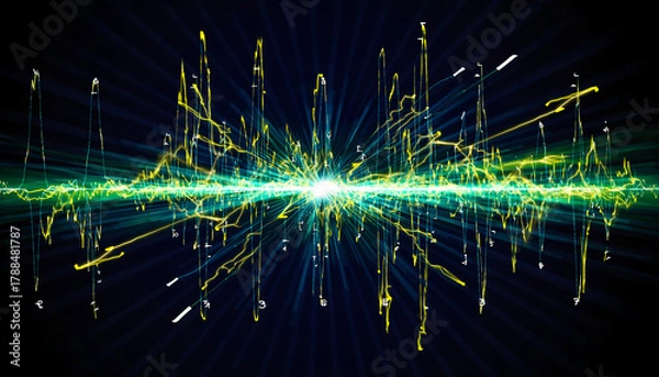 Fototapeta Abstract Sound Wave Glitch Spectrum Data Background