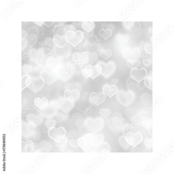 Obraz Silver hearts bright background
