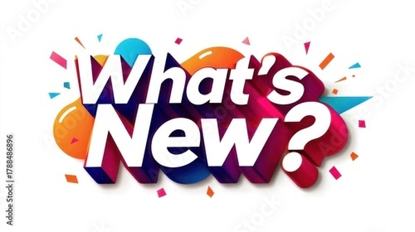 Fototapeta Whats new question mark illustration colorful graphic design concept