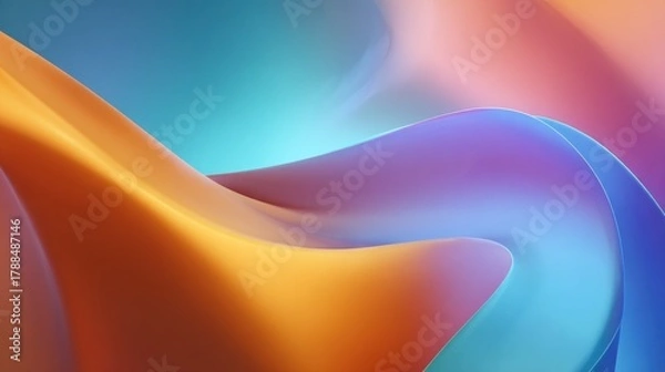 Fototapeta Abstract flowing shapes in vibrant colors modern design with smooth curves