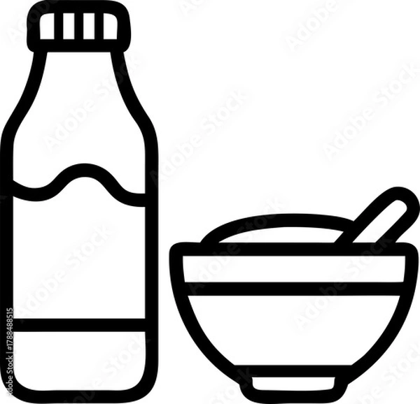 Fototapeta illustration of a bottle of milk