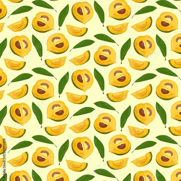 Fototapeta Seamless pattern Lucuma Fruit