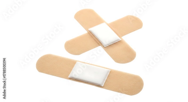 Fototapeta Close-up of Adhesive Bandages Essential First Aid Supplies for Minor Cuts and Wounds