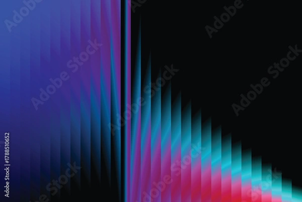Obraz Abstract digital art with vibrant blue teal and magenta gradients streaking across a dark background