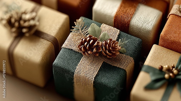 Obraz rustic christmas gifts