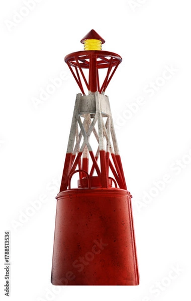 Obraz Sea buoy on transparent background. 3D illustration