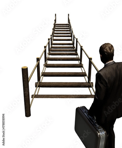 Fototapeta Businessman on transparent background. 3D illustration