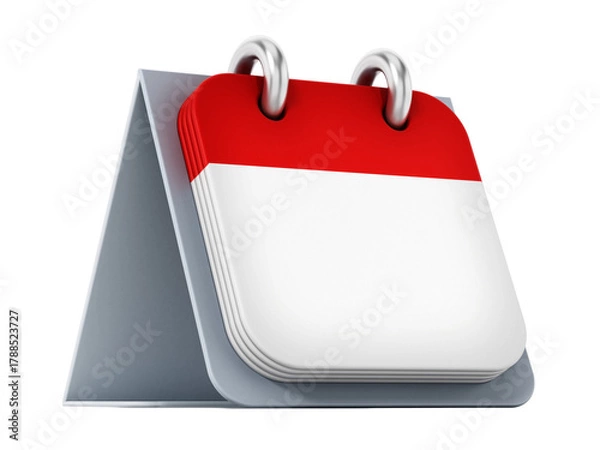 Fototapeta Blank calendar on transparent background. 3D illustration