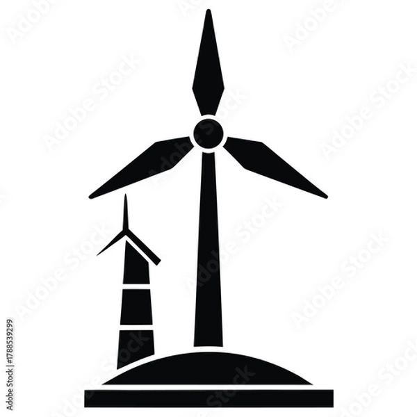 Obraz renewable energy turbine on white
