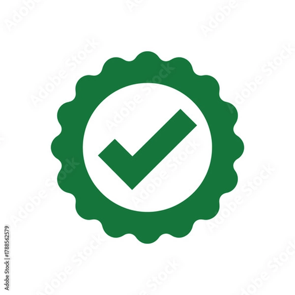 Fototapeta Guaranteed and approved assurance seal to confirm product quality with modern design for marketing or promo materials at online retailers