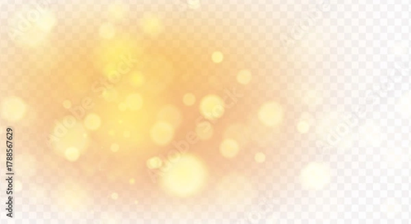 Obraz Shiny bokeh png, abstract flare spark, png golden glow, glitter light sparkling, magical stardust, sparkle shine, vector, dust effect bright glowing, white glittering confetti. png