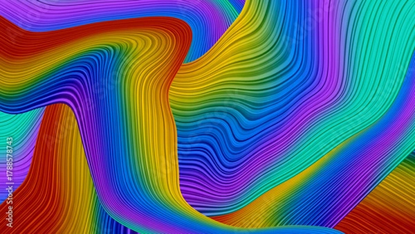 Obraz Abstract rainbow wave background colorful fluid lines vibrant design for posters and wallpapers
