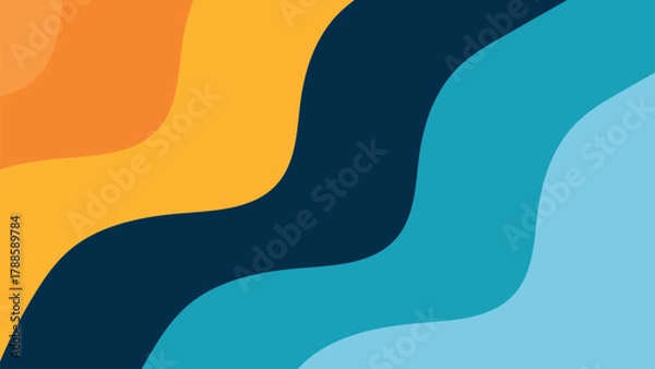 Fototapeta Modern Colorful Wave Pattern Background Design, Abstract Vector Layered Shapes