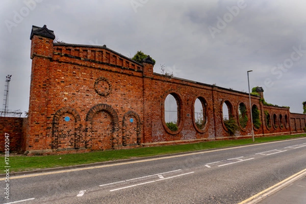 Obraz The Vulcan Street Wall is the remains of the old Cleveland Salt Works in Middlesbrough, UK