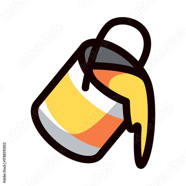 Fototapeta paint cans, wall paint doodle vector illustration, simple concept, isolated on white background