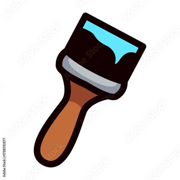 Fototapeta paintbrush doodle vector illustration, simple concept, isolated on white background
