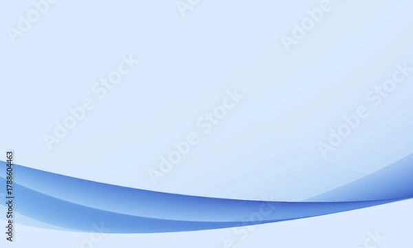 Obraz Light Blue Wave Gradient – Abstract Layered Curves on Minimal Background