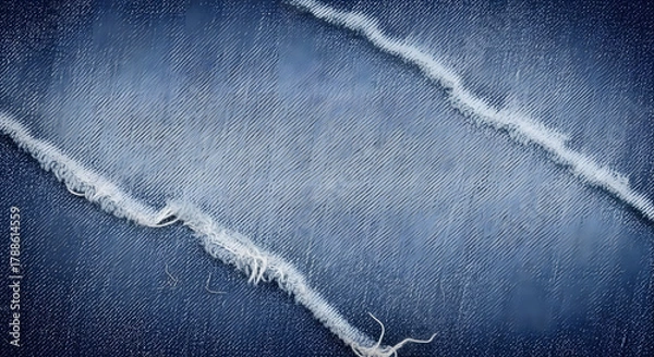 Obraz Worn denim fabric close-up texture