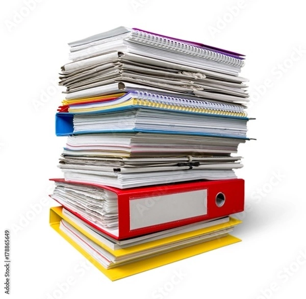 Fototapeta Stack of papers isolated on  background