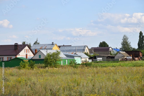 Obraz typical village landscape in Lipetsk region of Russia