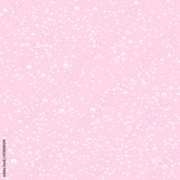 Fototapeta Vector Seamless pattern of pink milk shake bubbles. Vector illustration.