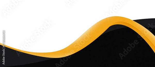 Obraz Orange Black Wave Layers – Abstract Curved Design with White Band on Minimal Background