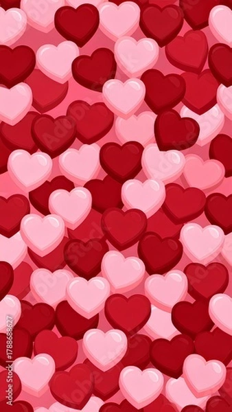 Fototapeta 背景素材 ハートマークのシームレスパターン Background Seamless Heart pattern （Generative AI）	