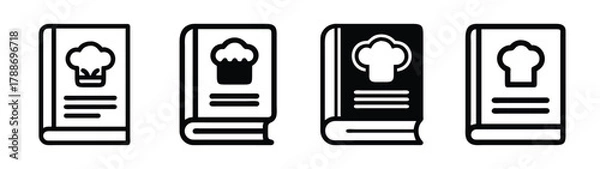 Obraz Collection of recipe books cooking books baking books culinary guides and cookbook illustration vector